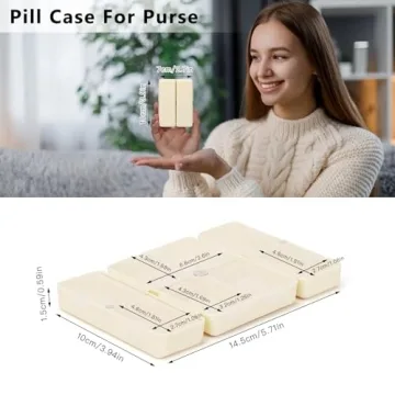 FYY Travel Pill Organizer - 7 Compartment Case For Meds