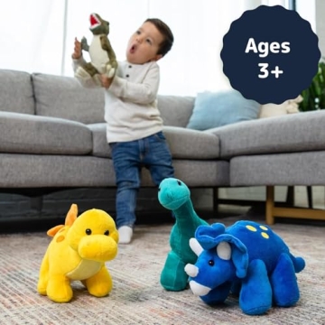 PREXTEX Cute 4pk Plush Dinosaur Stuffed Animals for Kids
