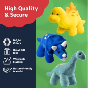 PREXTEX Cute 4pk Plush Dinosaur Stuffed Animals for Kids
