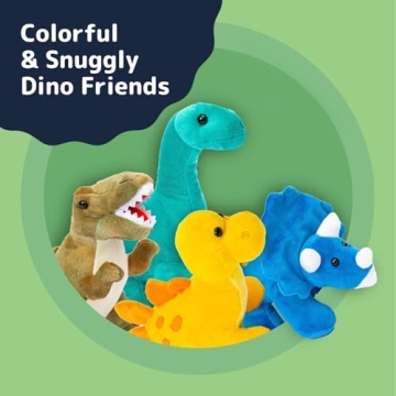 PREXTEX Cute 4pk Plush Dinosaur Stuffed Animals for Kids