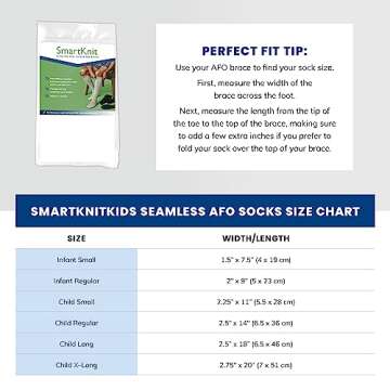 SMARTKNIT Kids Seamless AFO Interface Socks (Gray, Child Regular)