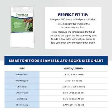 SMARTKNIT Kids Seamless AFO Interface Socks (Gray, Child Regular)