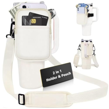 Royacon Water Bottle Carrier Bag with Pouch Pocket for Stanley Cup 40 Oz Tumbler, Neoprene Cup Carri...