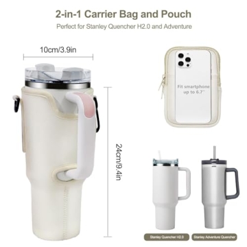 Royacon Adjustable Water Bottle Carrier for Stanley Tumblers