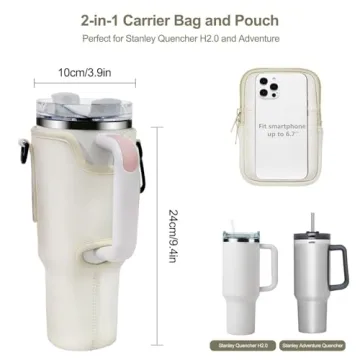 Royacon Adjustable Water Bottle Carrier for Stanley Tumblers