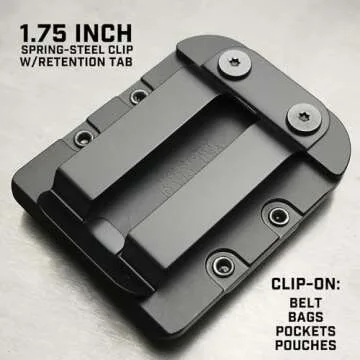 Holstery DriverMaster PRO | Clip-On Tool Belt Drill Holder - Simple Hook Holster for Cordless Drill, Impact, Nailer, Tape Measure, or Any Tools with Hanger Clips - All Metal, Black