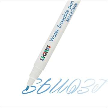 LEONIS Water Erasable Fabric Marking Pen Blue 10 Count Pack [ 78007 ]