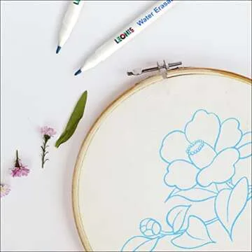 LEONIS Water Erasable Fabric Marking Pen Blue 10 Pack