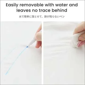 LEONIS Water Erasable Fabric Marking Pen Blue 10 Pack