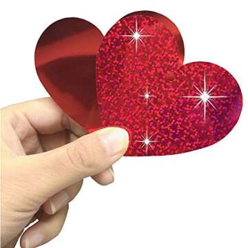 Valentine's Day Glitter Heart Swirl Hanging Decoration - Bridal Shower, Engagement, Anniversary,Wedding Party Decorations (Shinny Red)