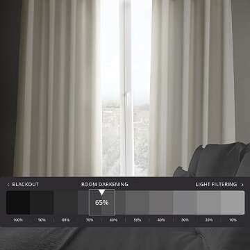 HPD Half Price Drapes Italian Faux Linen Curtains 84 Inches Long Room Darkening Curtains for Bedroom and Living Room 50 X 84, (1 Panel), Parchment Cream