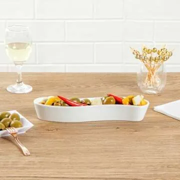 Restaurantware Swerve Olive Plate - Elegant Porcelain Dish