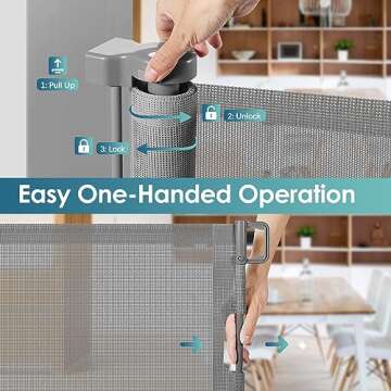 Retractable Baby Gate with Cat Door for Pets 55" Wide