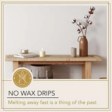 Melt Candle Pillar Candles, 3 Pack - Ivory Home Decor Gift