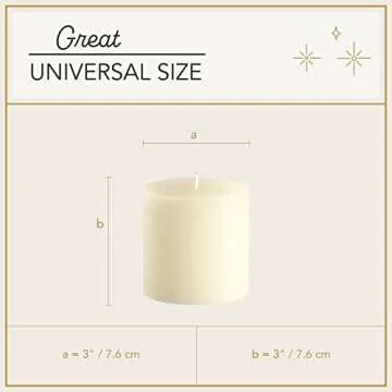 Melt Candle Pillar Candles, 3 Pack - Ivory Home Decor Gift