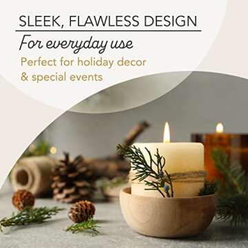 Melt Candle Pillar Candles, 3 Pack - Ivory Home Decor Gift