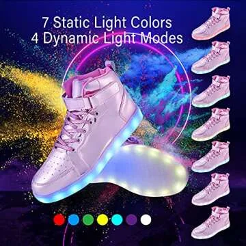 Kids Led Shoes Light Up Sneakers Boys Girls High Top Dancing Shoes for Halloween Christmas Hip-Hop P...