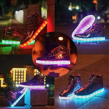 Kids LED Light Up High Top Sneakers for Parties