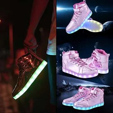 Kids LED Light Up High Top Sneakers for Parties