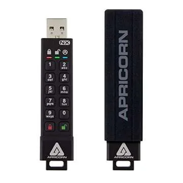 Apricorn Apricon Aegis Secure Key 3NX: Software-Free 256-Bit AES XTS Encrypted USB 3.1 Flash Key with FIPS 140-2 level 3 validation, Onboard Keypad, and up to 25% Cooler Operating Temperatures.