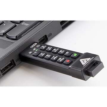 Apricorn Apricon Aegis Secure Key 3NX: Software-Free 256-Bit AES XTS Encrypted USB 3.1 Flash Key with FIPS 140-2 level 3 validation, Onboard Keypad, and up to 25% Cooler Operating Temperatures.