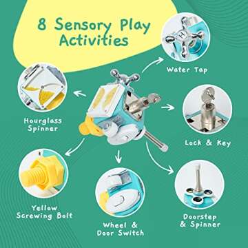 Jumble Dream Busy Cube Sensory Toys for Toddlers is a Handmade Montessori Toys Fidget Cube - Wooden Busy Board Baby Toys Activity Cube Travel Toy for Children with Autism Toys & ADHD 1 2 3