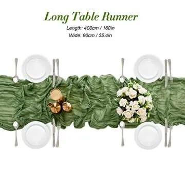Sage Green Cheesecloth Table Runner for Elegant Events