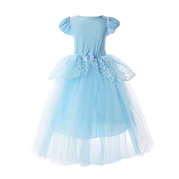 JerrisApparel Girls Puff Sleeve Princess Dress