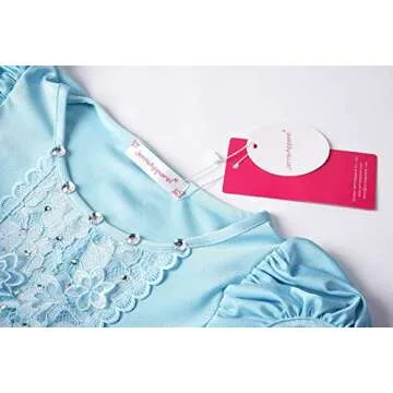 JerrisApparel Girls Puff Sleeve Princess Dress