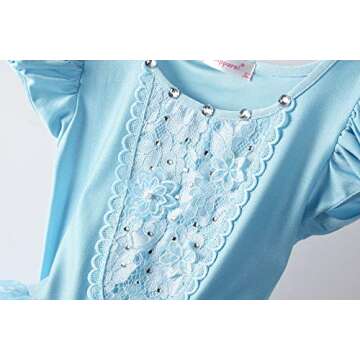 JerrisApparel Girls Puff Sleeve Princess Dress