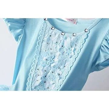 JerrisApparel Girls Puff Sleeve Princess Dress