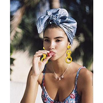 Rattan Earrings Handmade Hypoallergenic Raffia Circle Drop Dangle Earrings Boho Summer Beach Vacation Earrings