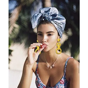 Rattan Earrings Handmade Hypoallergenic Raffia Circle Drop Dangle Earrings Boho Summer Beach Vacation Earrings