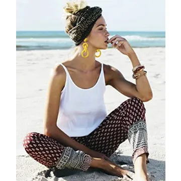 Rattan Earrings Handmade Hypoallergenic Raffia Circle Drop Dangle Earrings Boho Summer Beach Vacation Earrings