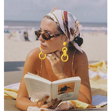 Rattan Earrings Handmade Hypoallergenic Raffia Circle Drop Dangle Earrings Boho Summer Beach Vacation Earrings