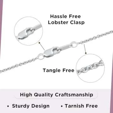 Jewelili Sterling Silver Dachsund Dog Pendant Necklace | Natural White Round Diamonds | 18" Rolo Chain | Fine Jewelry with Gift Box | Timeless Fashion Jewelry Gift for Her