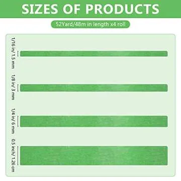 Epakh 4 Rolls Pinstripe Tape, Masking Tape in 1/16, 1/8, 1/4 and 1/2 Inch Wide, for Painters Automot...