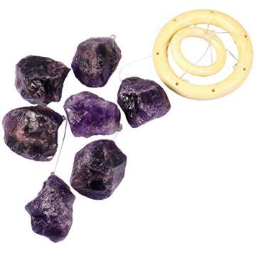Rockcloud Amethyst Raw Stones Wind Chime Home Garden Decoration Figurine