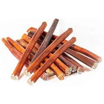 Supreme 12-inch Thick Bully Sticks by Sancho and Lola’s (5 Pack) All-Natural, Long-Lasting Dog Che...