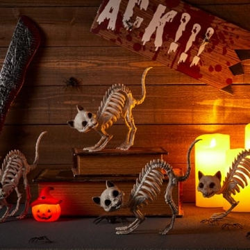 Skeleton Cats Halloween Decorations Set - 4 PCS