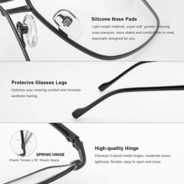 RB.Pilot Reading Glasses for Men with Blue Light Protection