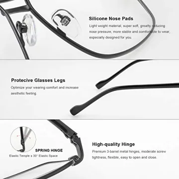 RB.Pilot Reading Glasses for Men with Blue Light Protection