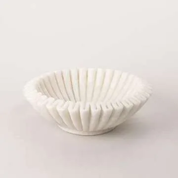 Elegant Marble Ruffle Bowl - Unique Home Decor - 6 inch Natural Marble Bowl