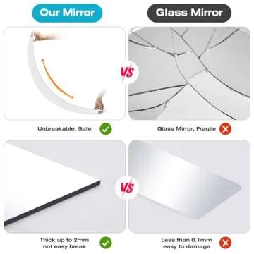 DEHWFT Full Length Mirror，47.25"x15.75" Acrylic Wall Mirror，Home Fitness Mirror，Non-Glass shatterproof Mirror，Simple Home Decor for Living Room Bedroom Cloakroom