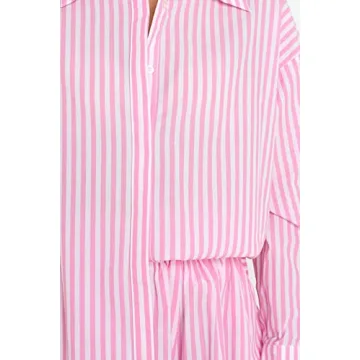 Womens Casual 2 Piece Outfit Set Oversized Tracksuit Sweatsuit Long Sleeve Shirt Loose High Waisted Mini Shorts