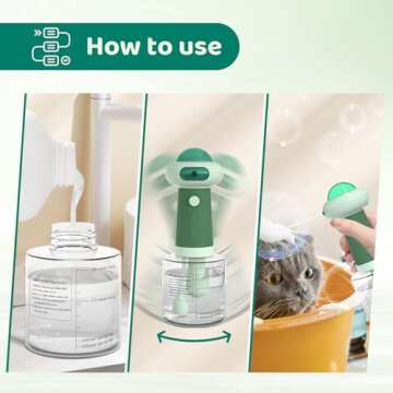 LilyAbeille Dog Shampoo Dispenser, UFO Dog Shampoo Sprayer, Electric Foaming Shampoo Dispenser for Dog and Cat Washing, for Bathtub, Kitchen Sink, Bathroom Cleaning,Green