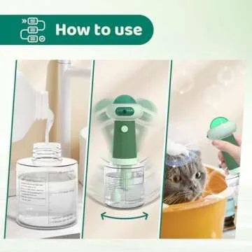 LilyAbeille Dog Shampoo Dispenser, UFO Dog Shampoo Sprayer, Electric Foaming Shampoo Dispenser for Dog and Cat Washing, for Bathtub, Kitchen Sink, Bathroom Cleaning,Green