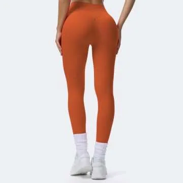Aoxjox High Waisted Workout Breeze Leggings for Women Tummy Control Buttery Soft Yoga Pants 26" (Earthy Brown, Medium)