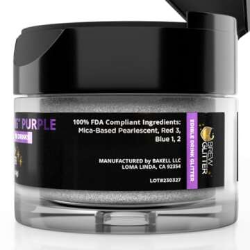 Purple Brew Glitter Color Changing Edible Glamour for Drinks