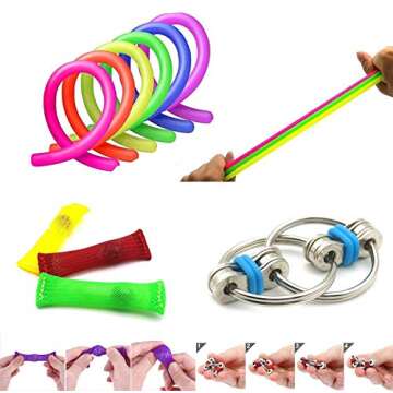 MIBOTE 34 Pcs Fidget Toys Set, Sensory Fidget Toys Bundle for Kids/Adults Stress Relief and Anti-Anxiety Hand Toys , Liquid Motion Timer, Fidget Pad, Snake Cube, Puzzle Balls, Cube